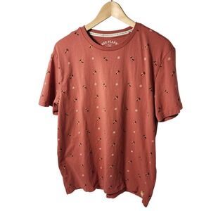 Free Planet Men's Graphic T-Shirt Palm Tree Pineapple Print Coral Size Large